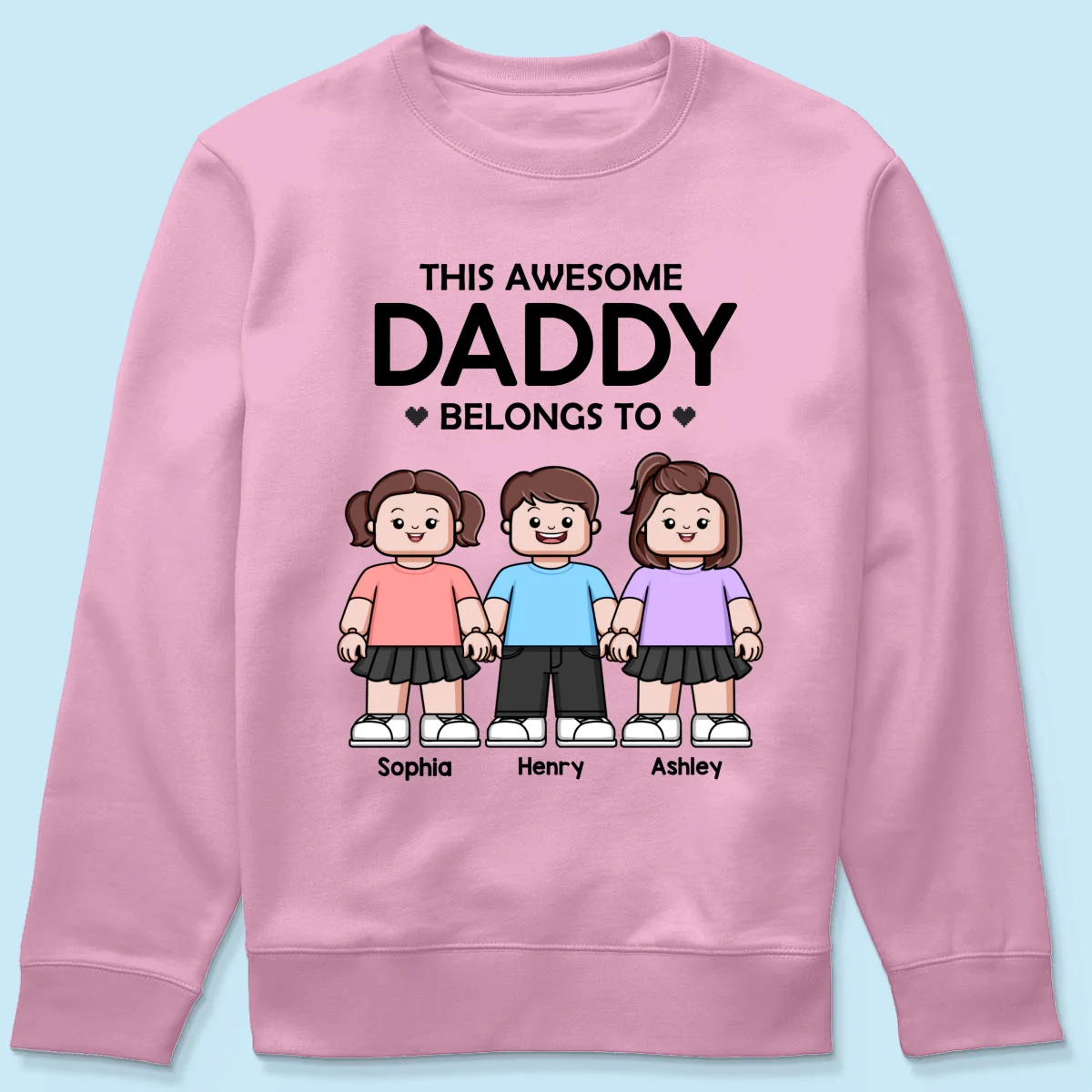 This Awesome Daddy Belongs To Kids Block Characters Personalized Shirt - Image 21