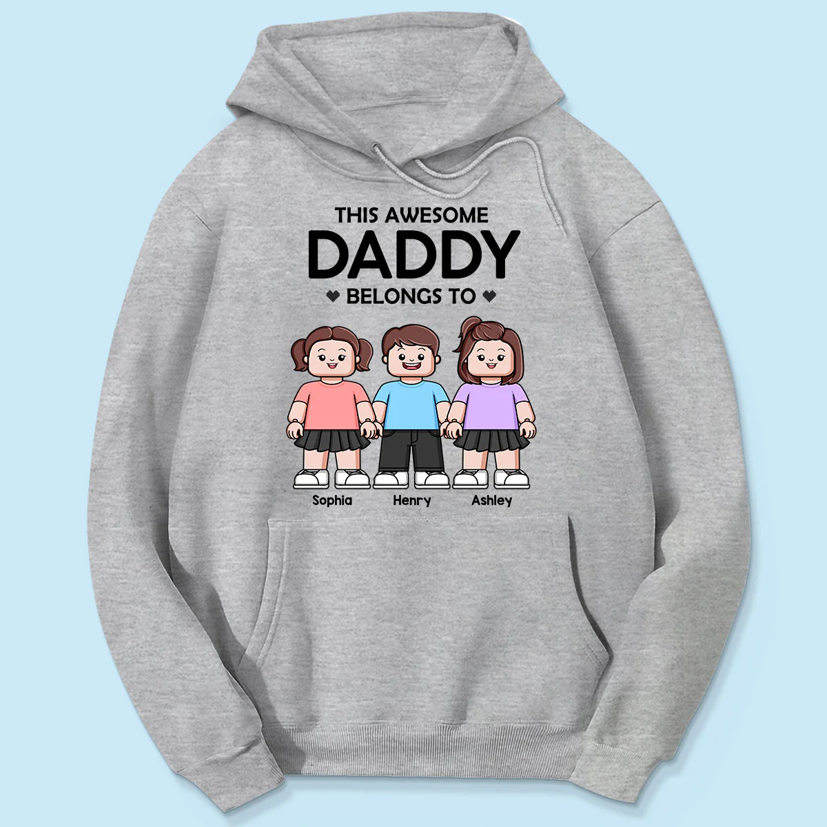 This Awesome Daddy Belongs To Kids Block Characters Personalized Shirt - Image 5