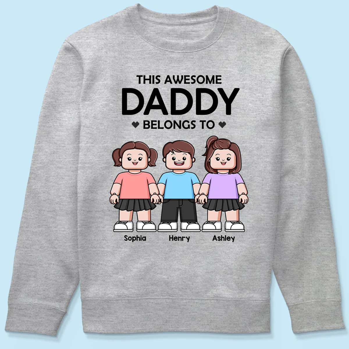 This Awesome Daddy Belongs To Kids Block Characters Personalized Shirt - Image 6