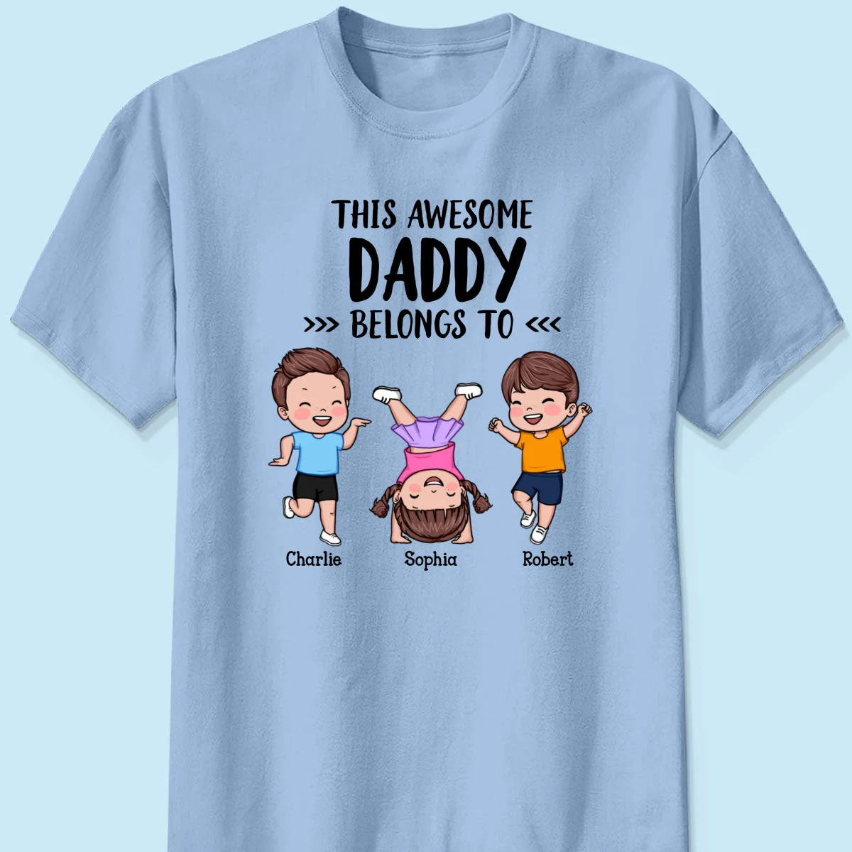 This Awesome Daddy Grandpa Belongs To Happy Kids Vector Personalized Shirt - Image 10