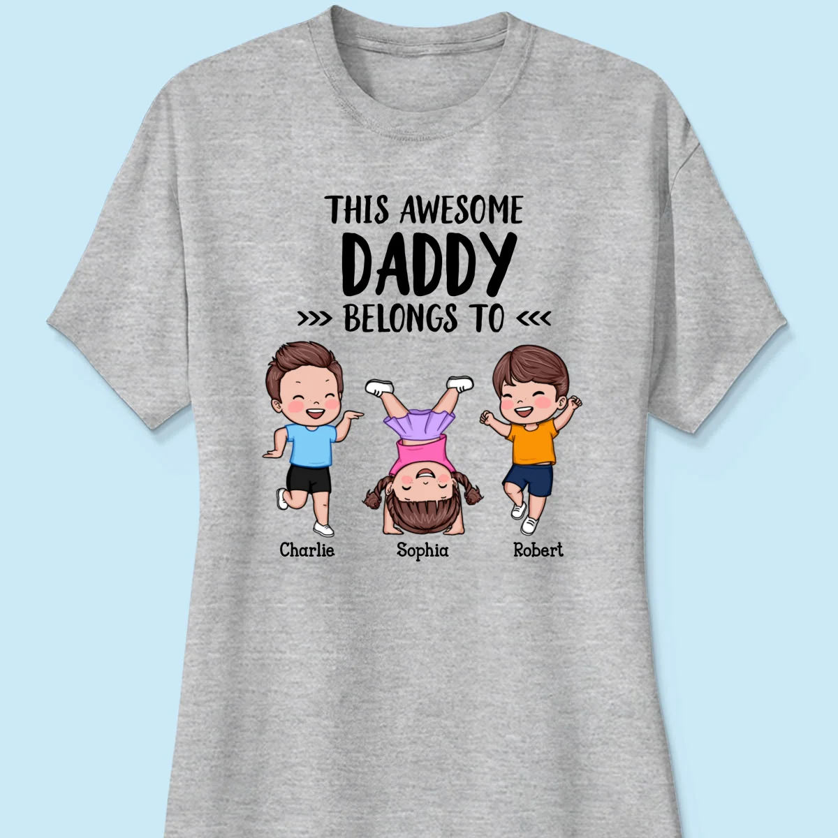 This Awesome Daddy Grandpa Belongs To Happy Kids Vector Personalized Shirt - Image 12
