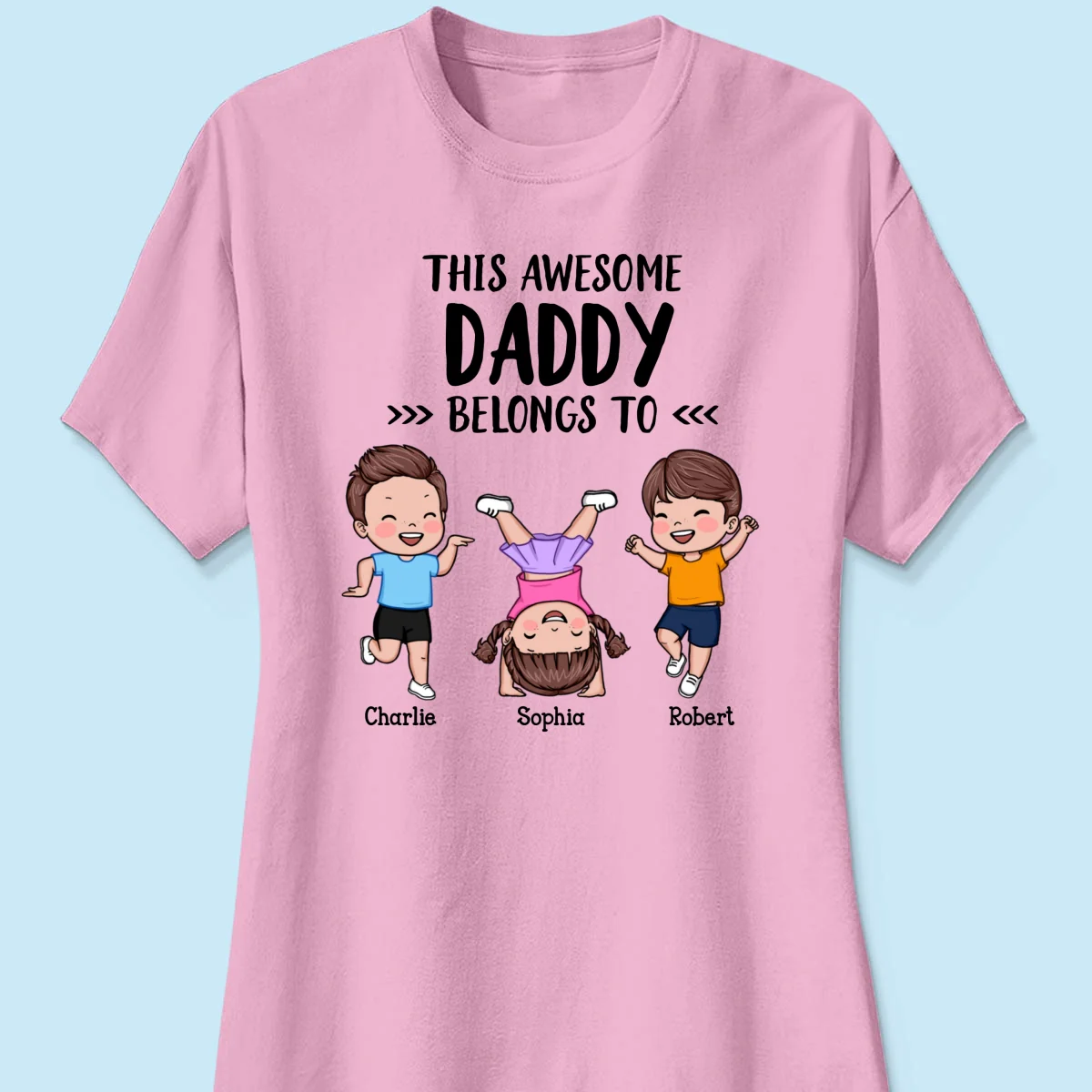This Awesome Daddy Grandpa Belongs To Happy Kids Vector Personalized Shirt - Image 13