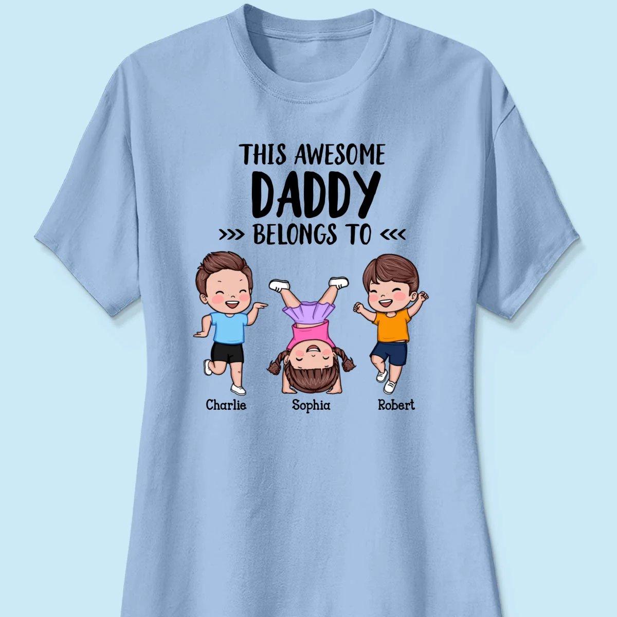 This Awesome Daddy Grandpa Belongs To Happy Kids Vector Personalized Shirt - Image 14