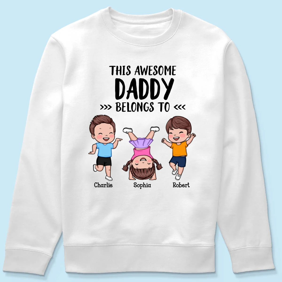 This Awesome Daddy Grandpa Belongs To Happy Kids Vector Personalized Shirt - Image 19