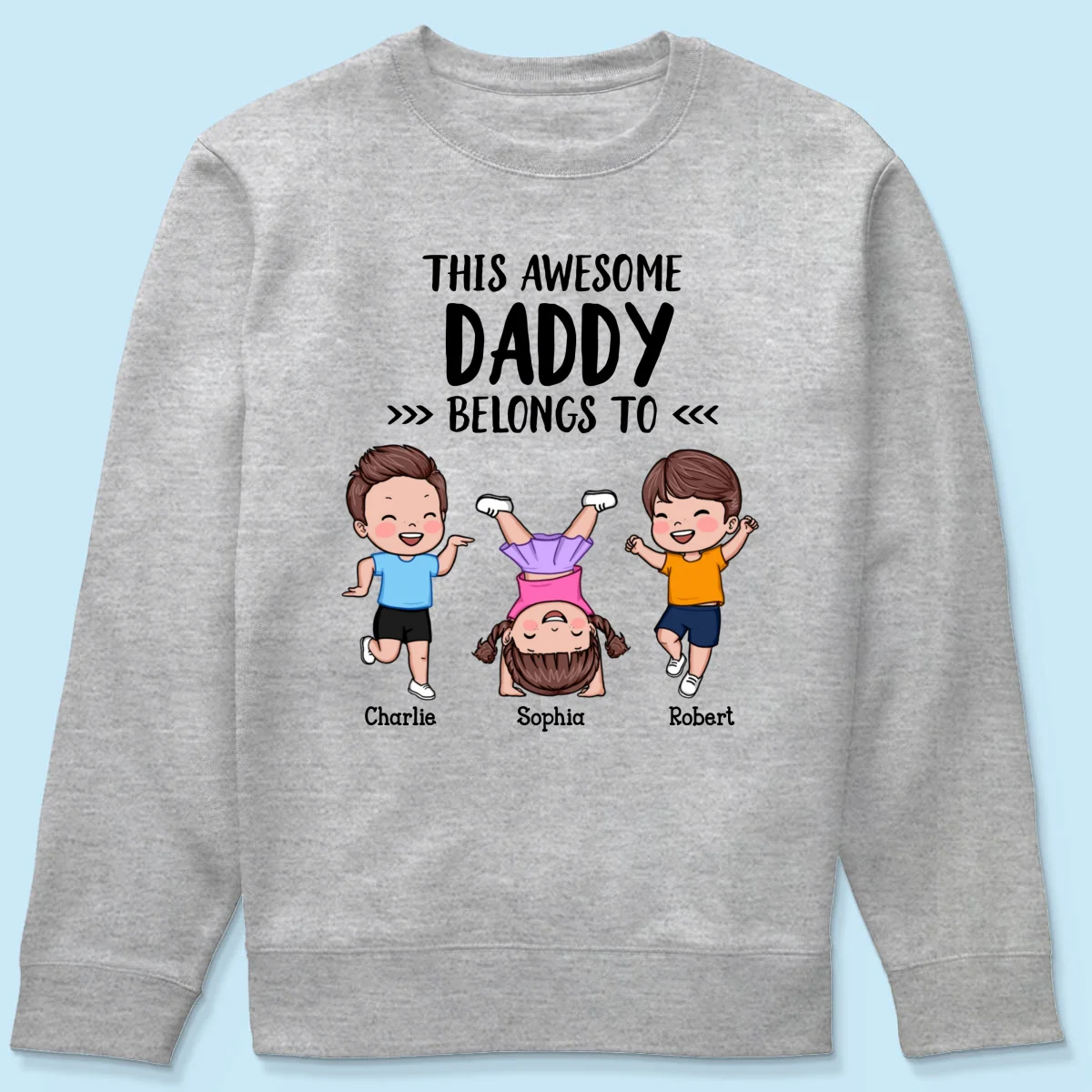 This Awesome Daddy Grandpa Belongs To Happy Kids Vector Personalized Shirt - Image 20