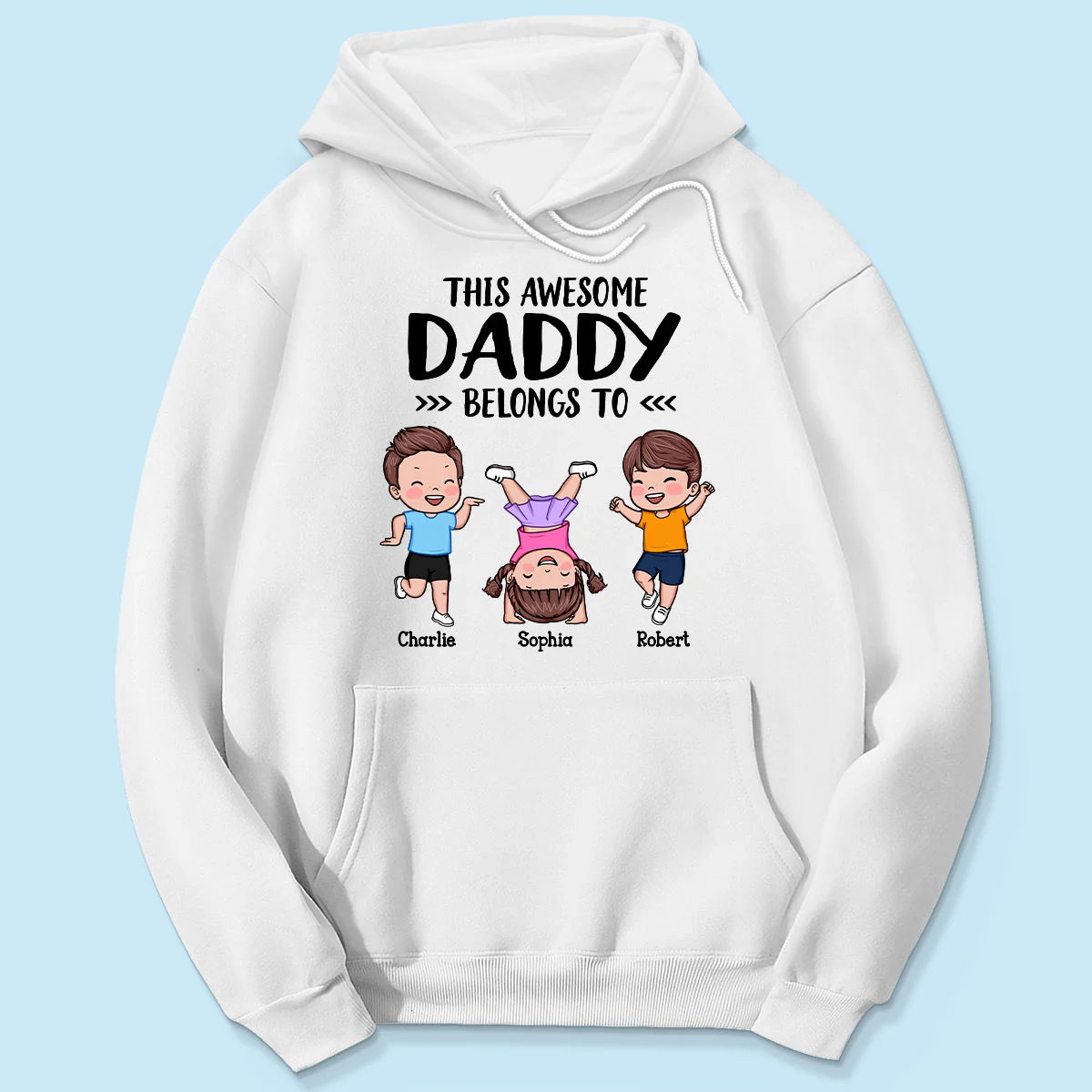 This Awesome Daddy Grandpa Belongs To Happy Kids Vector Personalized Shirt - Image 5