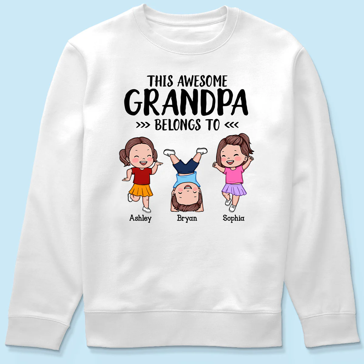 This Awesome Daddy Grandpa Belongs To Happy Kids Vector Personalized Shirt - Image 6