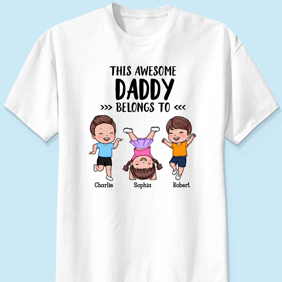 This Awesome Daddy Grandpa Belongs To Happy Kids Vector Personalized Shirt - Image 7