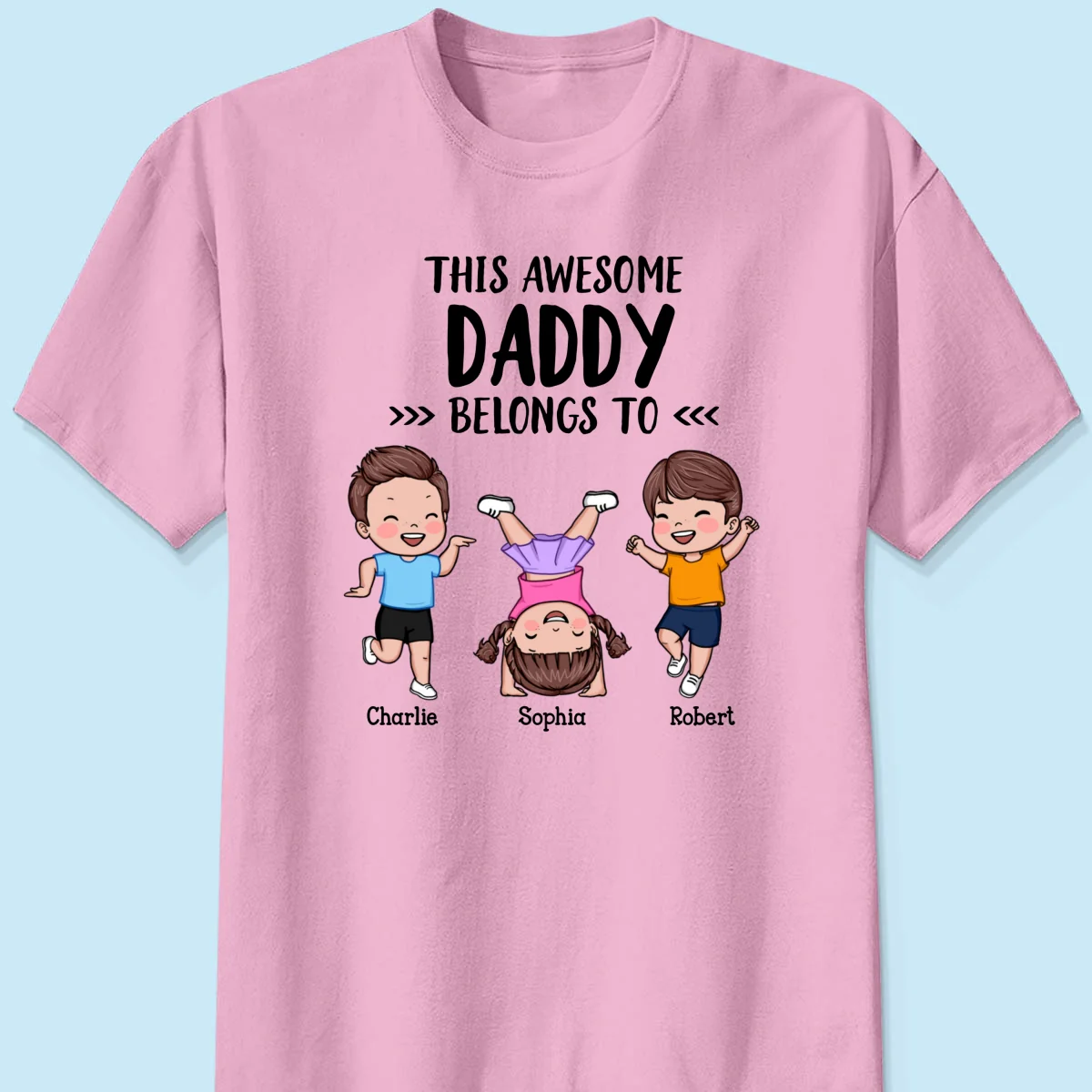 This Awesome Daddy Grandpa Belongs To Happy Kids Vector Personalized Shirt - Image 9