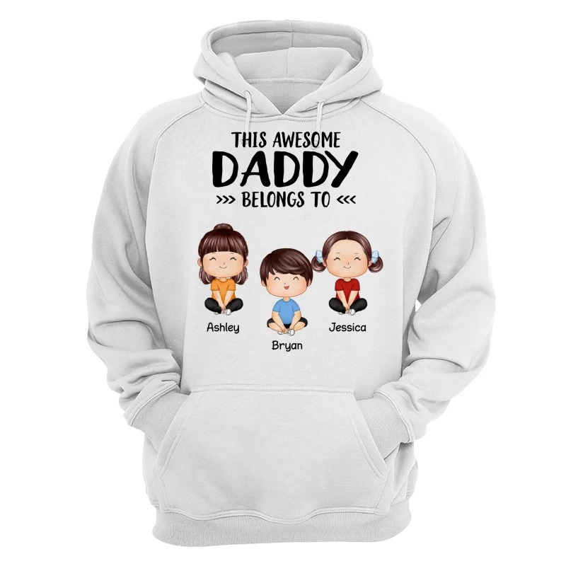 This Awesome Daddy Mommy Grandpa Grandma Belongs To Doll Kids Watercolor Styles Sitting Personalized Shirt - Image 13