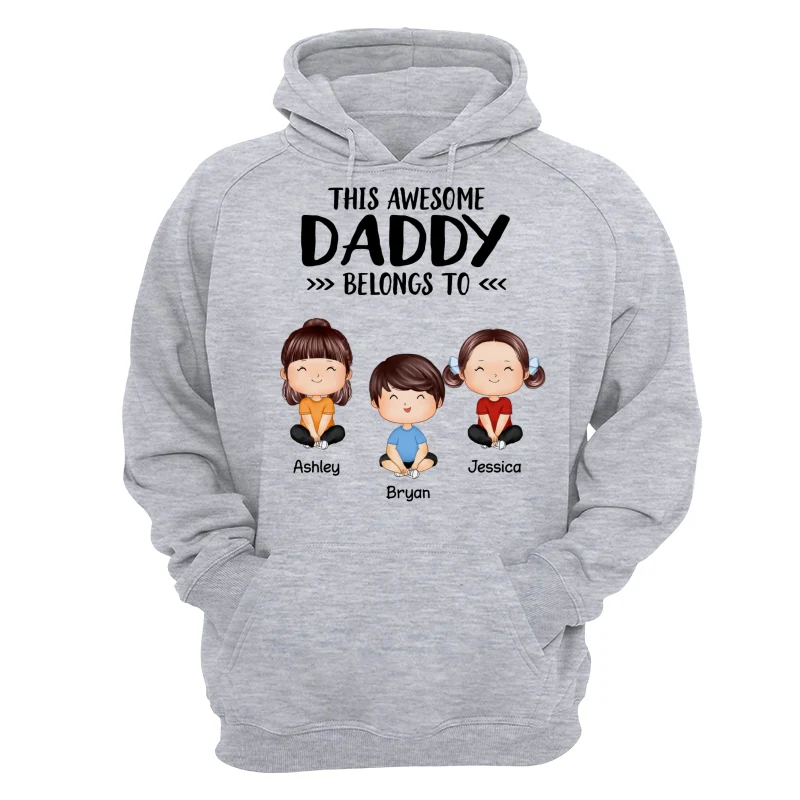 This Awesome Daddy Mommy Grandpa Grandma Belongs To Doll Kids Watercolor Styles Sitting Personalized Shirt - Image 14