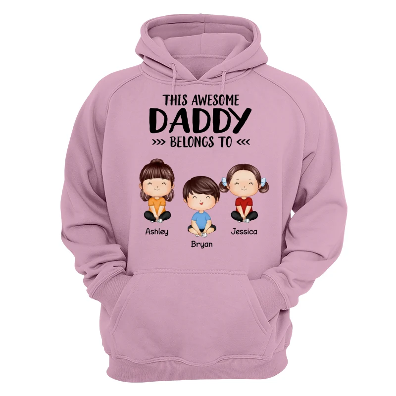 This Awesome Daddy Mommy Grandpa Grandma Belongs To Doll Kids Watercolor Styles Sitting Personalized Shirt - Image 15