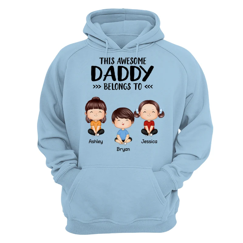 This Awesome Daddy Mommy Grandpa Grandma Belongs To Doll Kids Watercolor Styles Sitting Personalized Shirt - Image 16