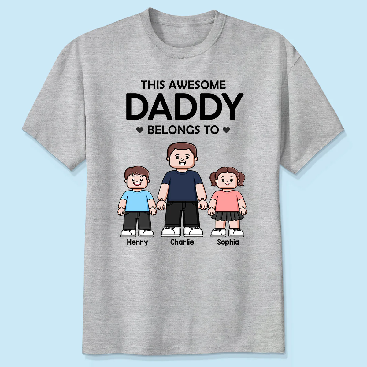 This Daddy Belongs To Kids Block Characters Personalized Shirt