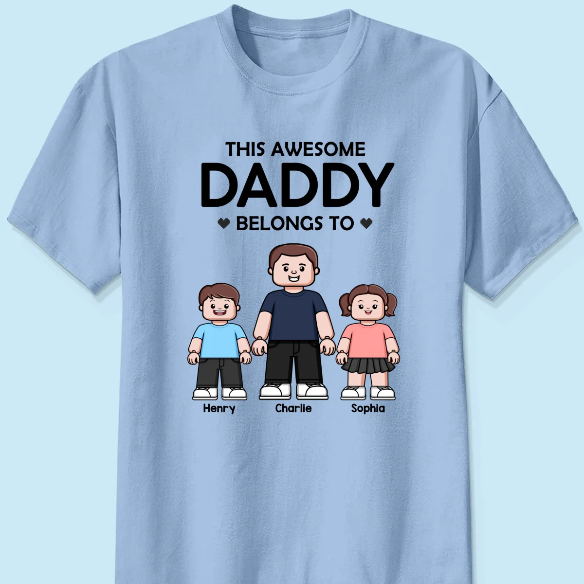 This Daddy Belongs To Kids Block Characters Personalized Shirt - Image 10