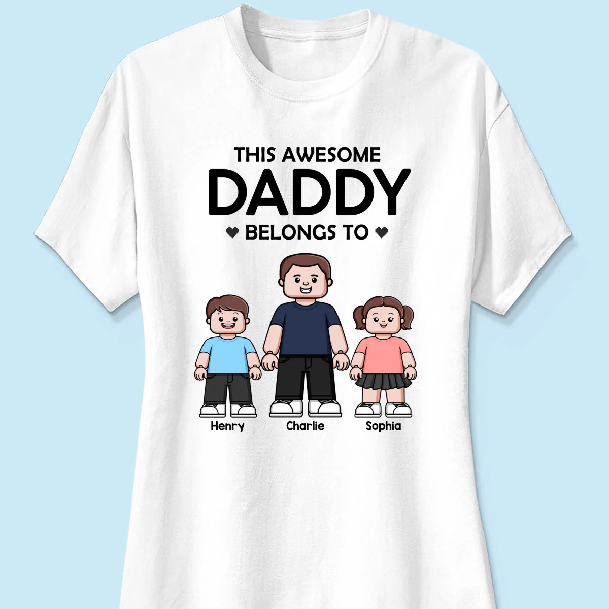 This Daddy Belongs To Kids Block Characters Personalized Shirt - Image 11