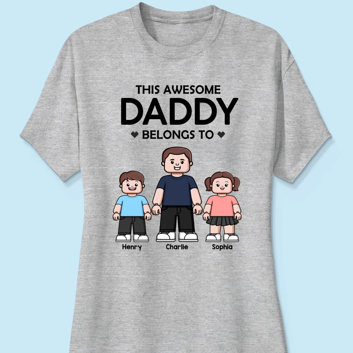 This Daddy Belongs To Kids Block Characters Personalized Shirt - Image 12