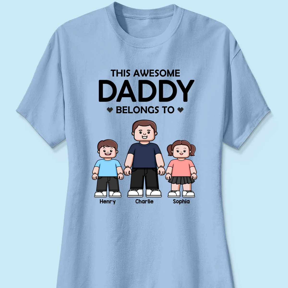 This Daddy Belongs To Kids Block Characters Personalized Shirt - Image 14