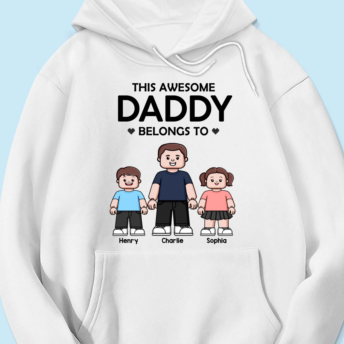 This Daddy Belongs To Kids Block Characters Personalized Shirt - Image 15