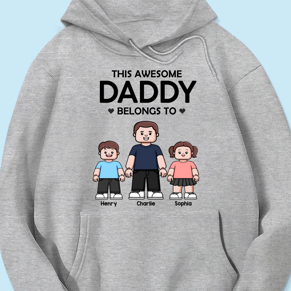 This Daddy Belongs To Kids Block Characters Personalized Shirt - Image 16
