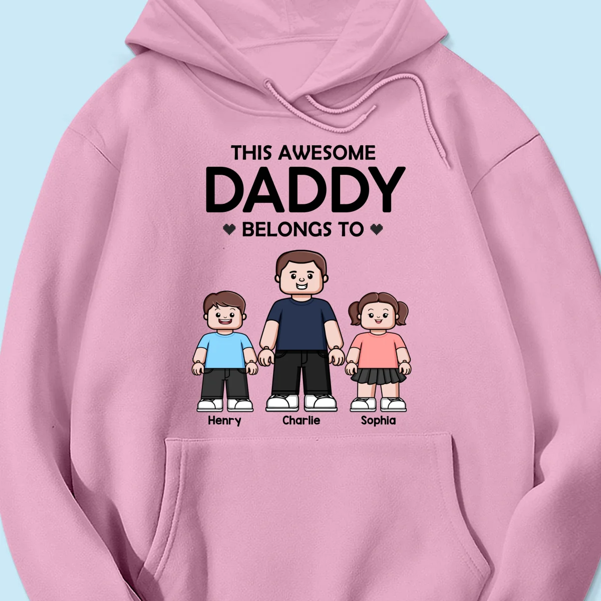 This Daddy Belongs To Kids Block Characters Personalized Shirt - Image 17