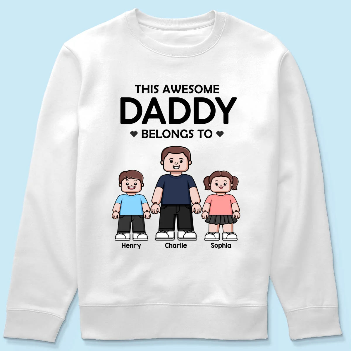 This Daddy Belongs To Kids Block Characters Personalized Shirt - Image 19