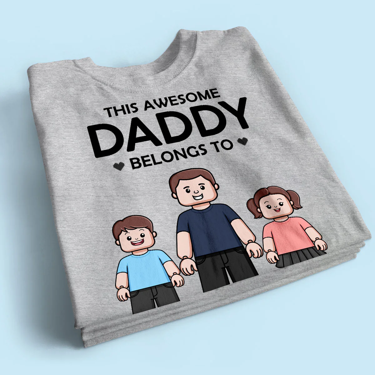 This Daddy Belongs To Kids Block Characters Personalized Shirt - Image 2