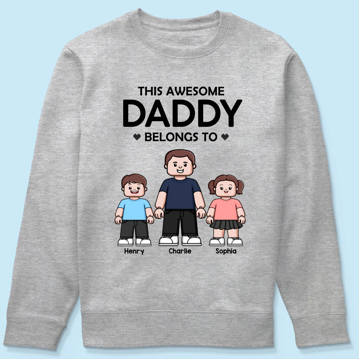 This Daddy Belongs To Kids Block Characters Personalized Shirt - Image 20