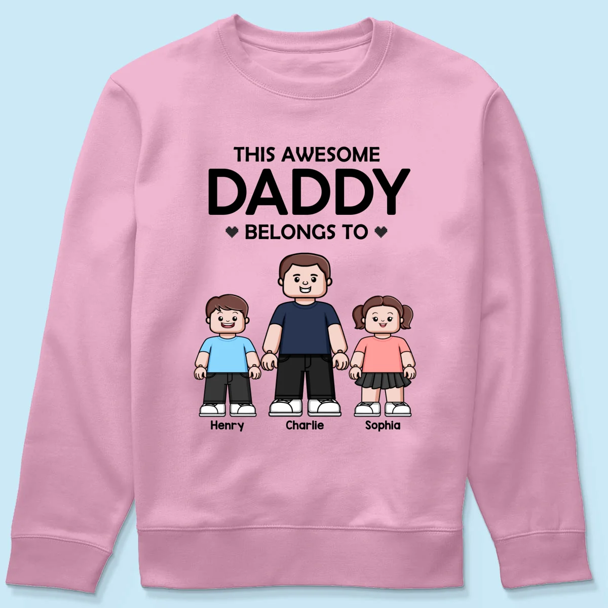 This Daddy Belongs To Kids Block Characters Personalized Shirt - Image 21