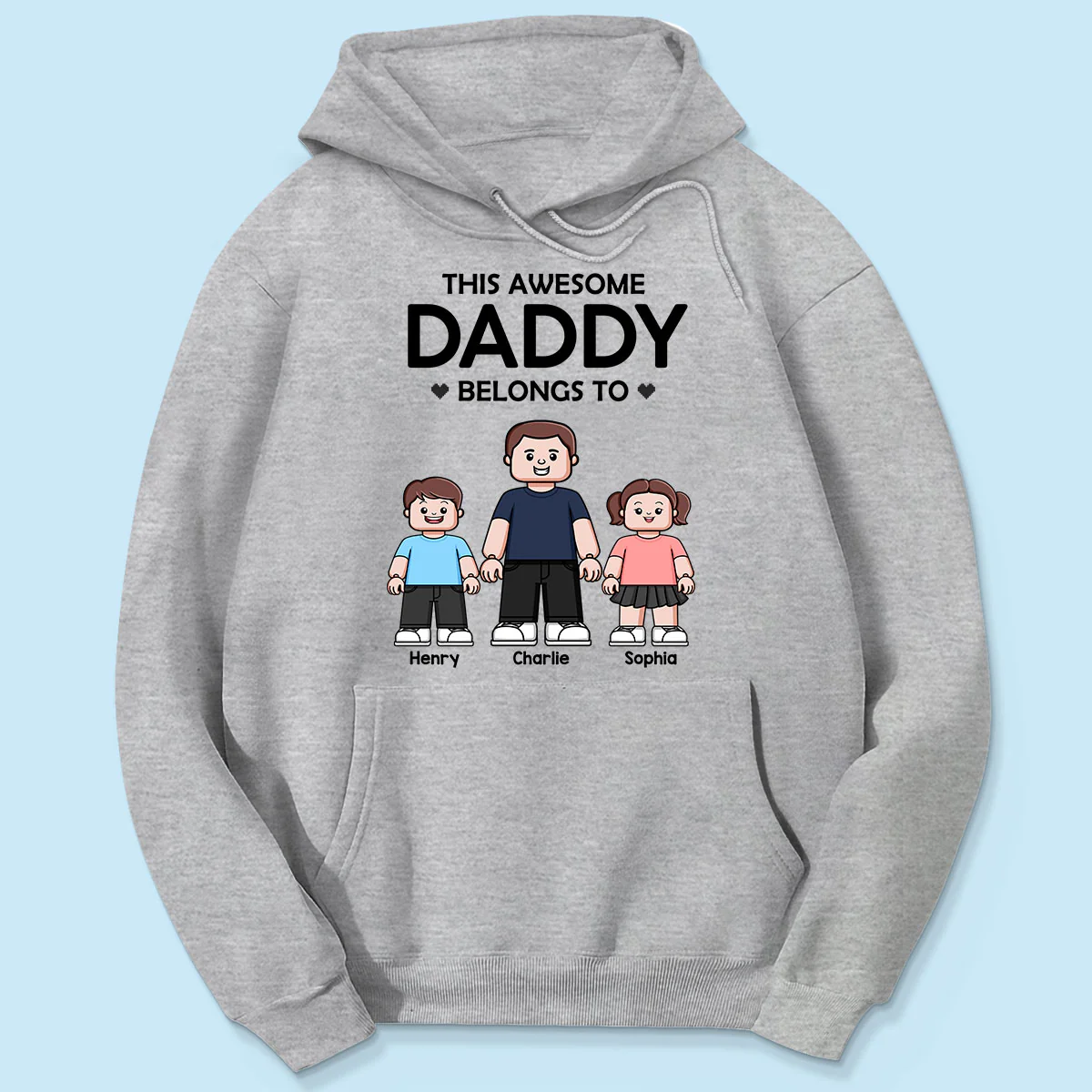 This Daddy Belongs To Kids Block Characters Personalized Shirt - Image 5