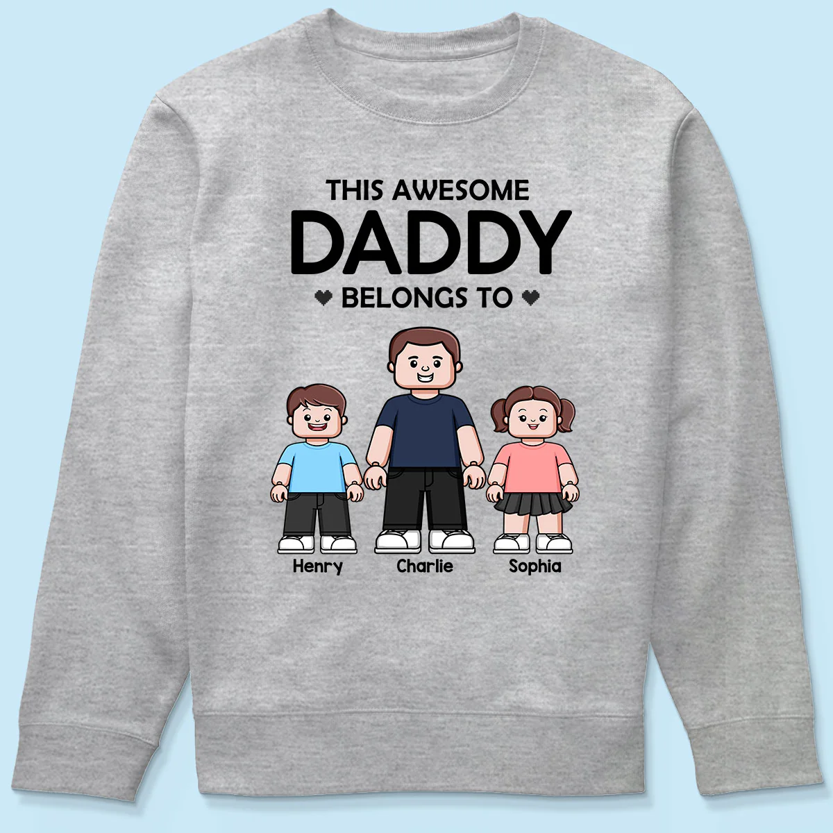 This Daddy Belongs To Kids Block Characters Personalized Shirt - Image 6