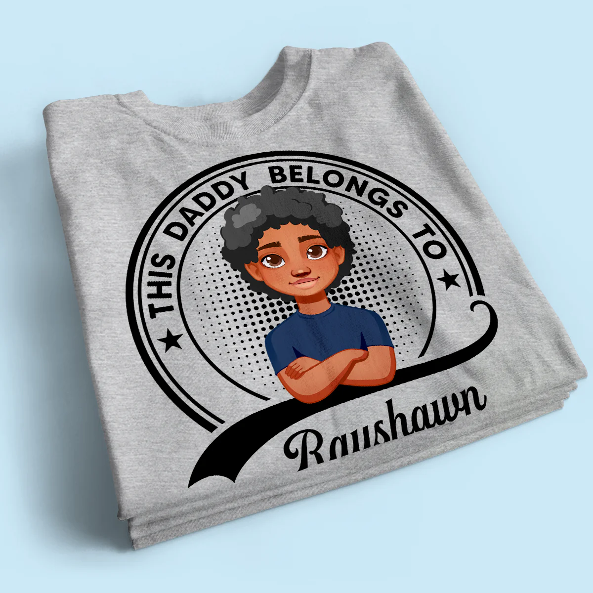 This Daddy Belongs To Retro Circle Personalized Shirt - Image 2