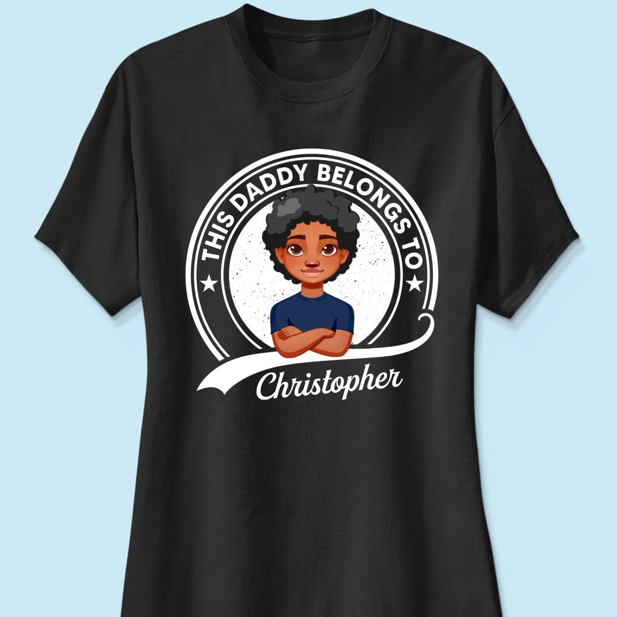 This Daddy Belongs To Retro Circle Personalized Shirt (Dark Color) - Image 10