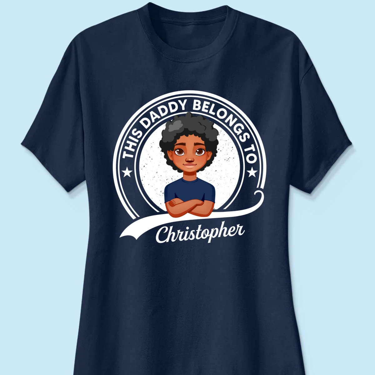 This Daddy Belongs To Retro Circle Personalized Shirt (Dark Color) - Image 11