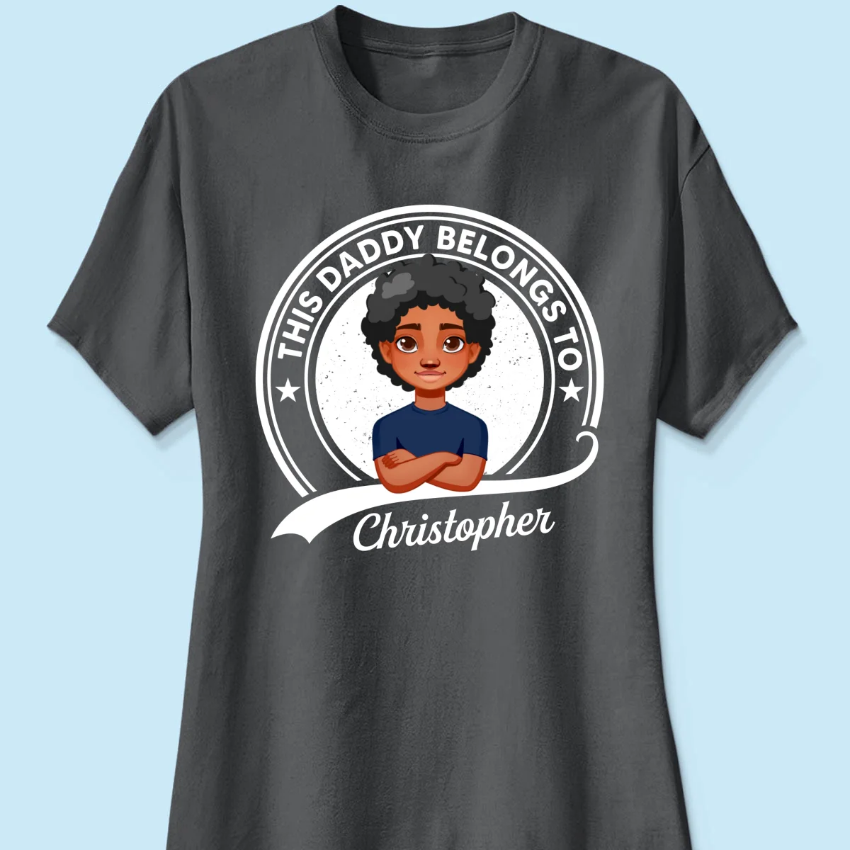 This Daddy Belongs To Retro Circle Personalized Shirt (Dark Color) - Image 12