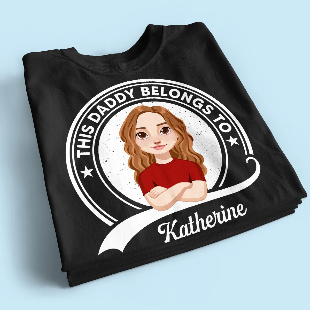 This Daddy Belongs To Retro Circle Personalized Shirt (Dark Color) - Image 2