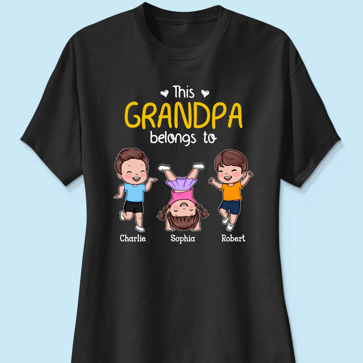 This Daddy Grandpa Belongs To Happy Kids Vector Personalized Shirt - Image 10