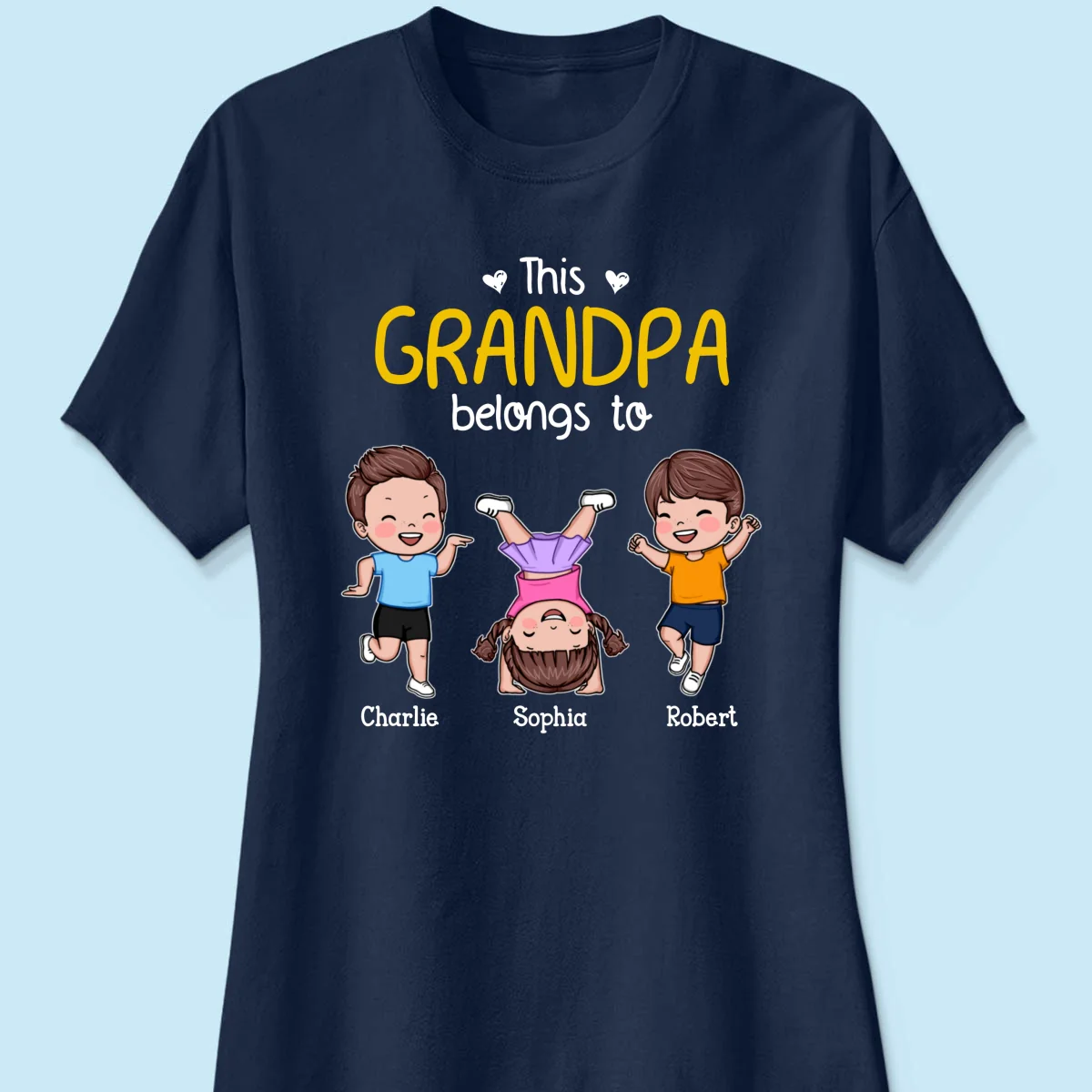 This Daddy Grandpa Belongs To Happy Kids Vector Personalized Shirt - Image 11