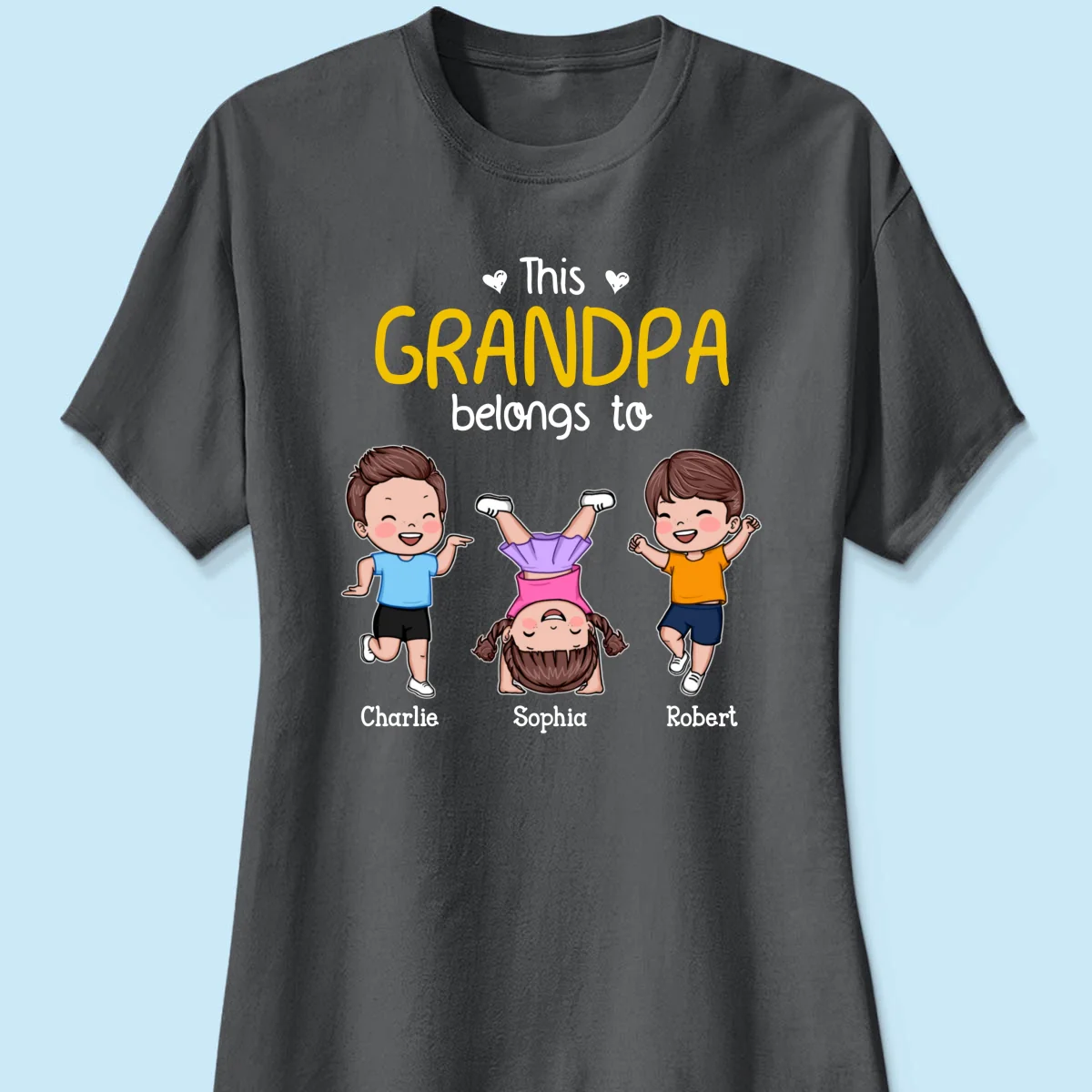 This Daddy Grandpa Belongs To Happy Kids Vector Personalized Shirt - Image 12