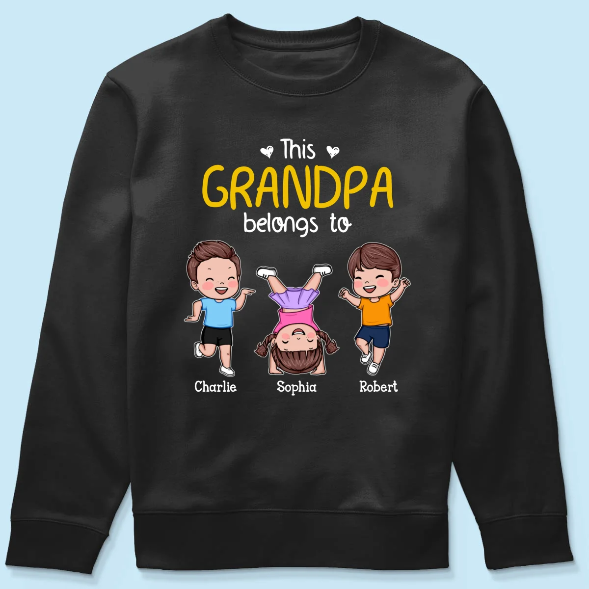 This Daddy Grandpa Belongs To Happy Kids Vector Personalized Shirt - Image 21