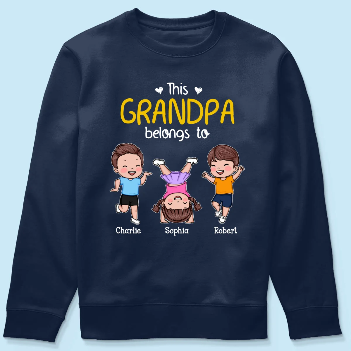 This Daddy Grandpa Belongs To Happy Kids Vector Personalized Shirt - Image 22