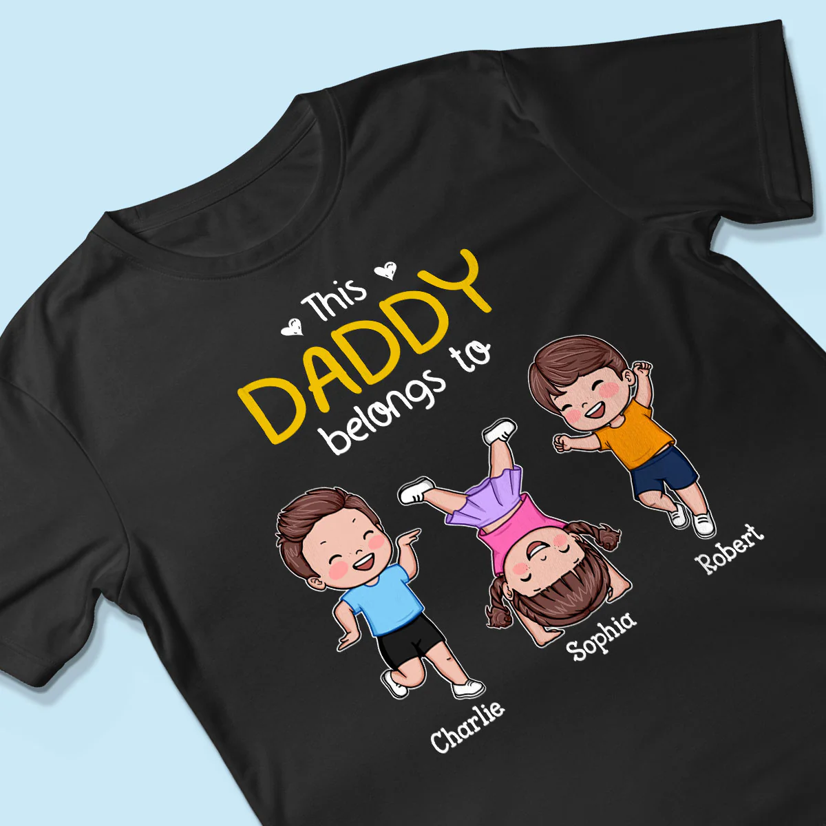 This Daddy Grandpa Belongs To Happy Kids Vector Personalized Shirt - Image 3