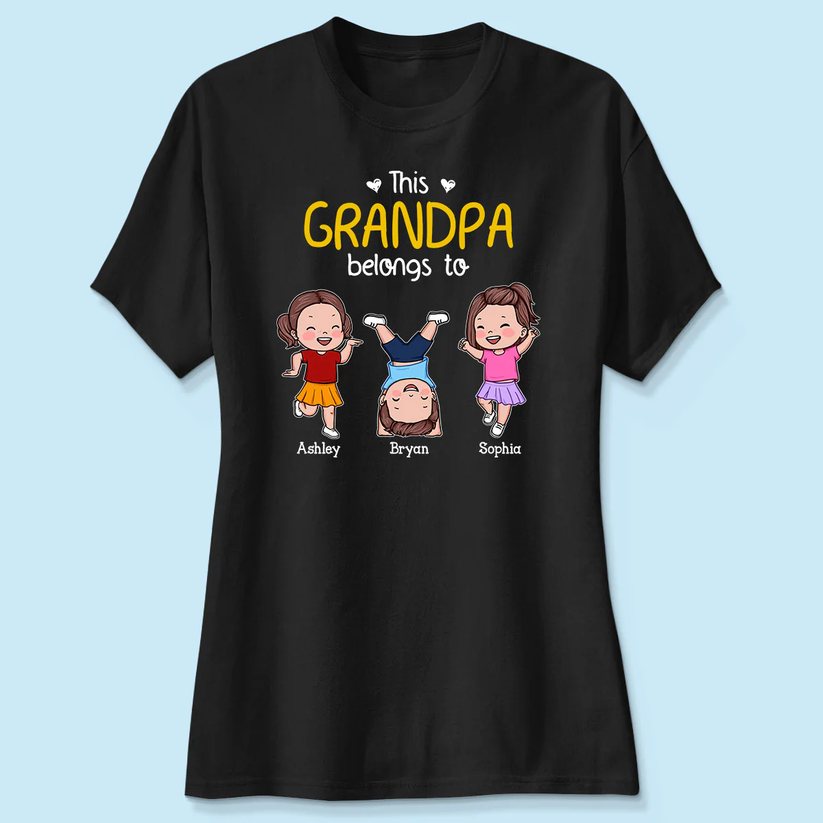 This Daddy Grandpa Belongs To Happy Kids Vector Personalized Shirt - Image 4