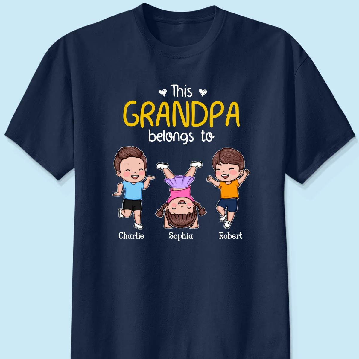 This Daddy Grandpa Belongs To Happy Kids Vector Personalized Shirt - Image 8