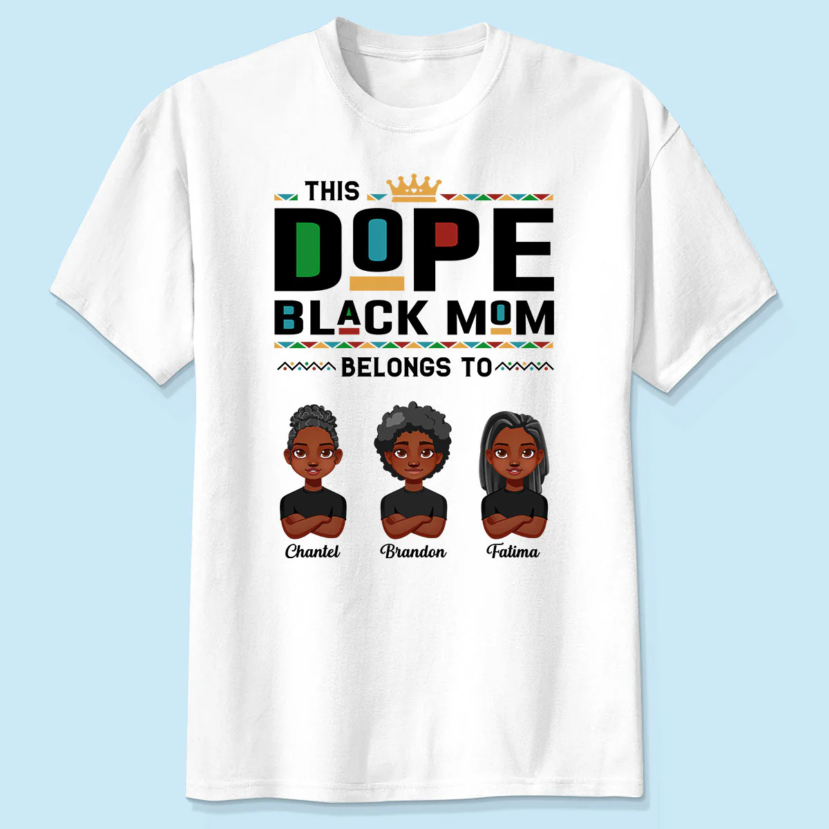 This Dope Black Mom Dad Belongs To Cute Vector Kids Personalized Shirt