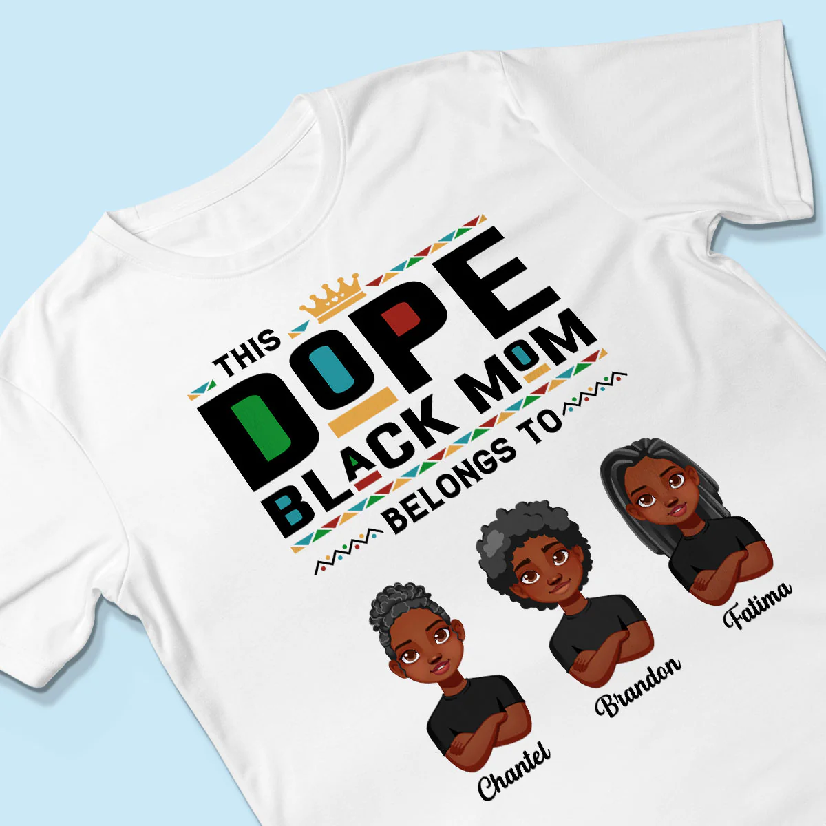This Dope Black Mom Dad Belongs To Cute Vector Kids Personalized Shirt - Image 3