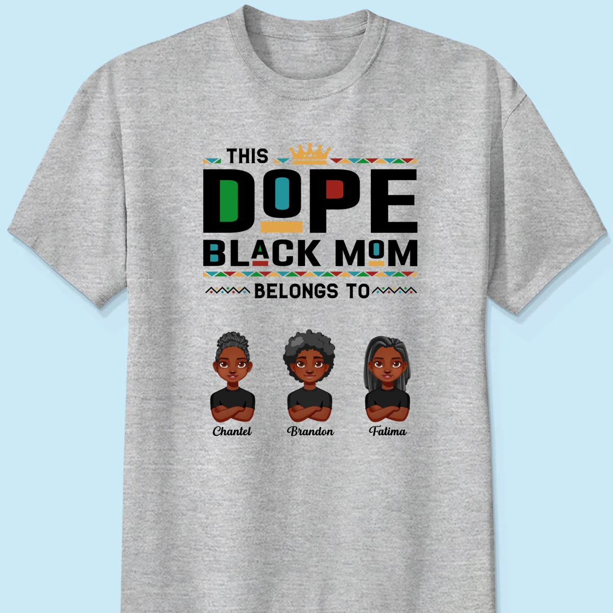 This Dope Black Mom Dad Belongs To Cute Vector Kids Personalized Shirt - Image 8