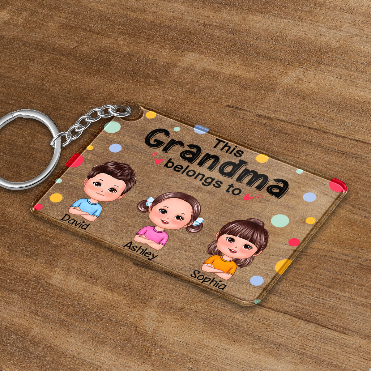 This Grandma Belongs To Cute Doll Kids - Personalized Acrylic Keychain - Gift For Grandma - Image 3