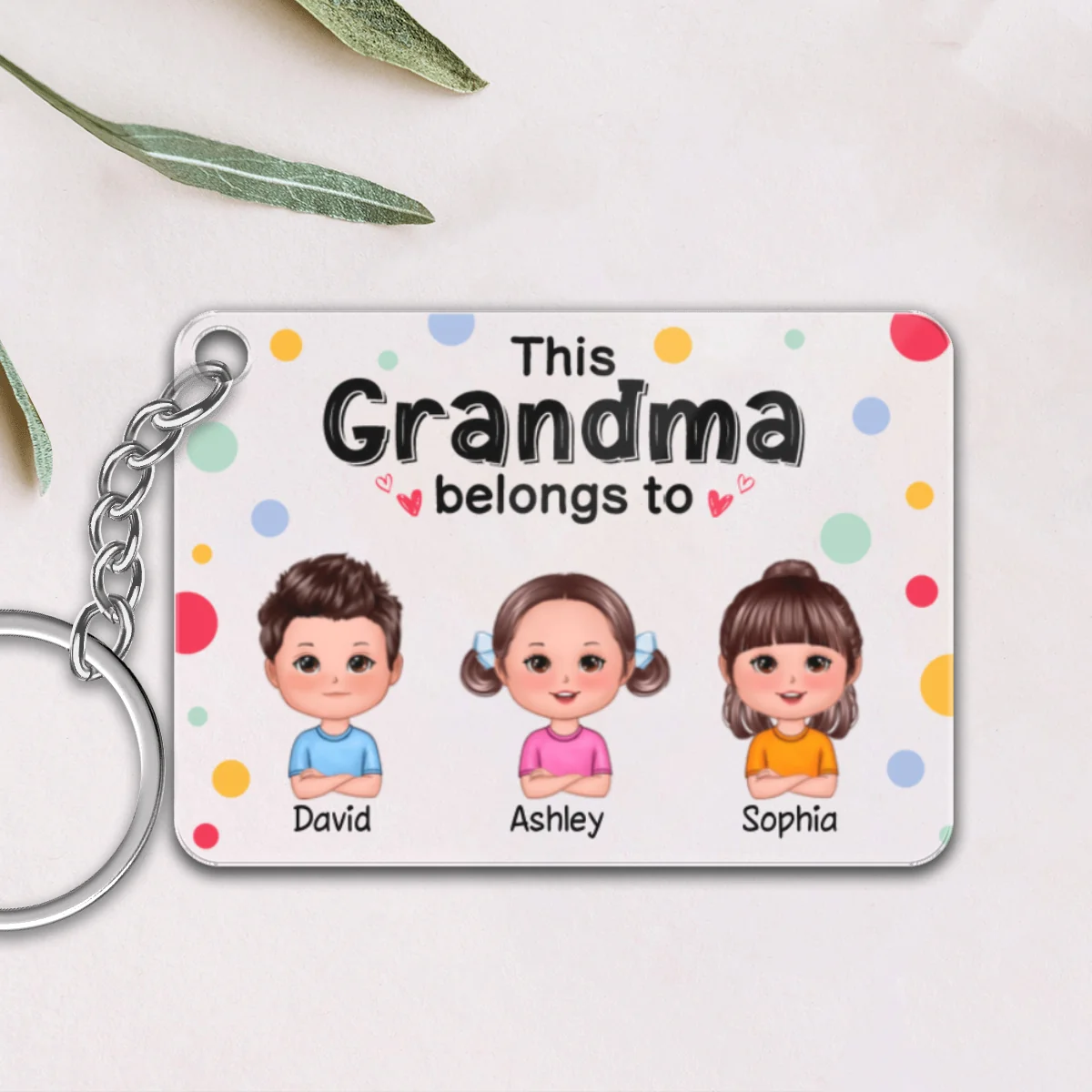 This Grandma Belongs To Cute Doll Kids - Personalized Acrylic Keychain - Gift For Grandma - Image 4