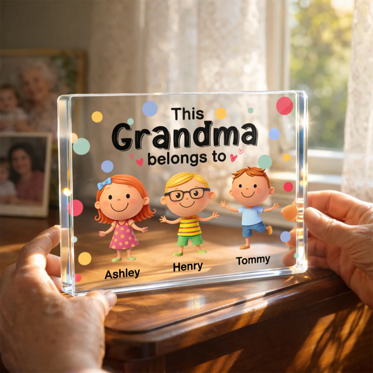 This Grandma Belongs to Cute Grandkids - Personalized Acrylic Block Plaque - Heartfelt Gift for Grandma - Image 3